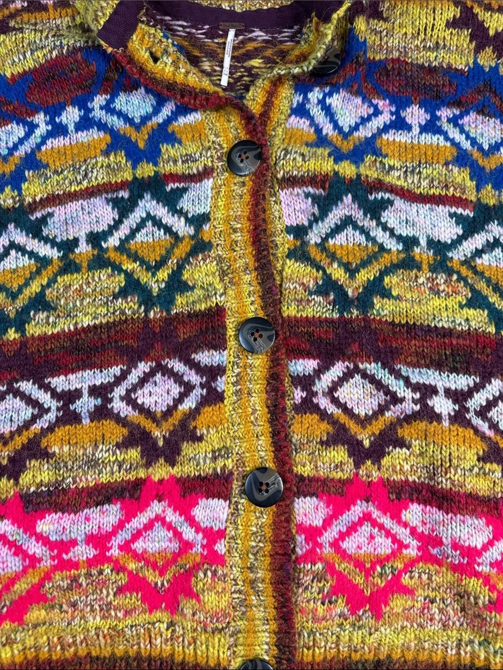 FREE PEOPLE ISLE OF SKYE SWEATER COAT NORDIC WOOL ALPACA CARDIGAN SIZE XS/S